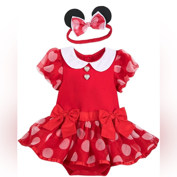 Disney Baby Red Polka Dot Dress with Accessories - Picture 2 of 9